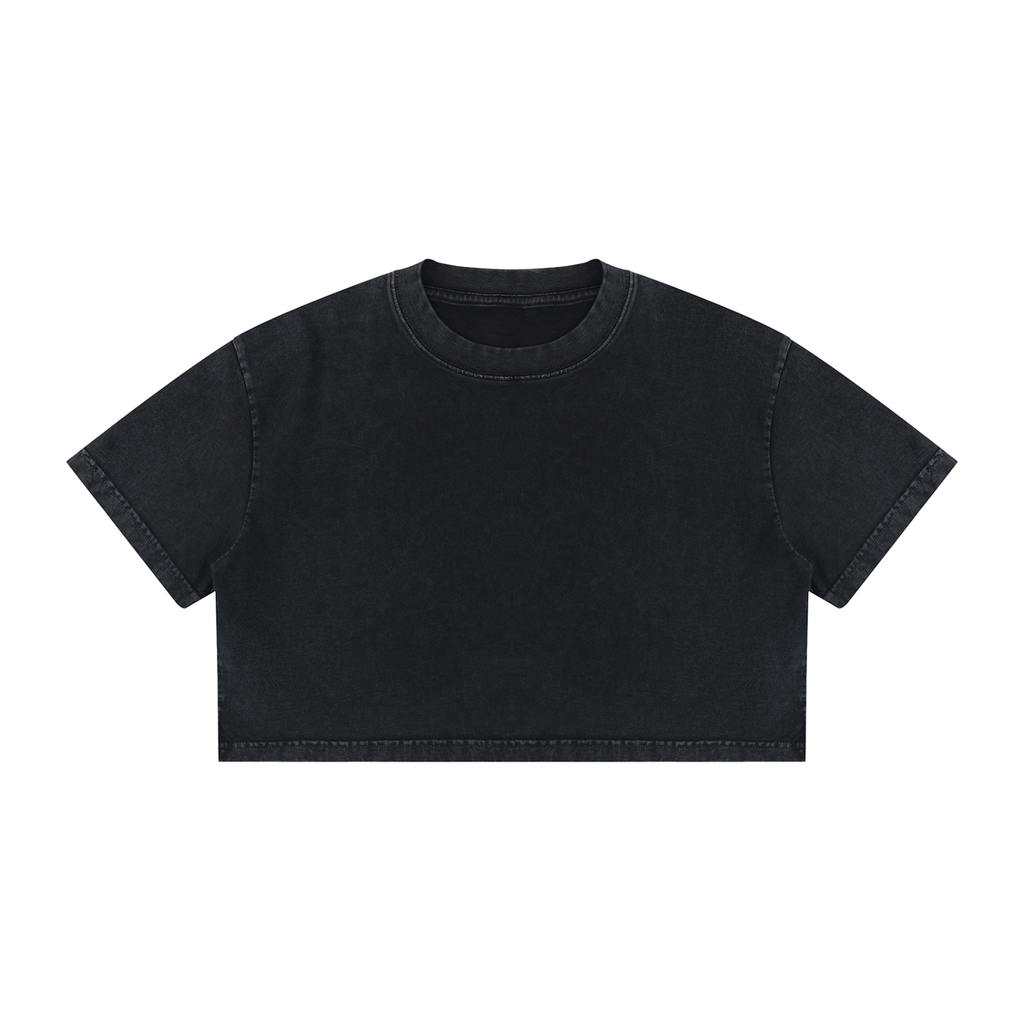 Women's Mineral Wash Cotton Crop T-Shirt