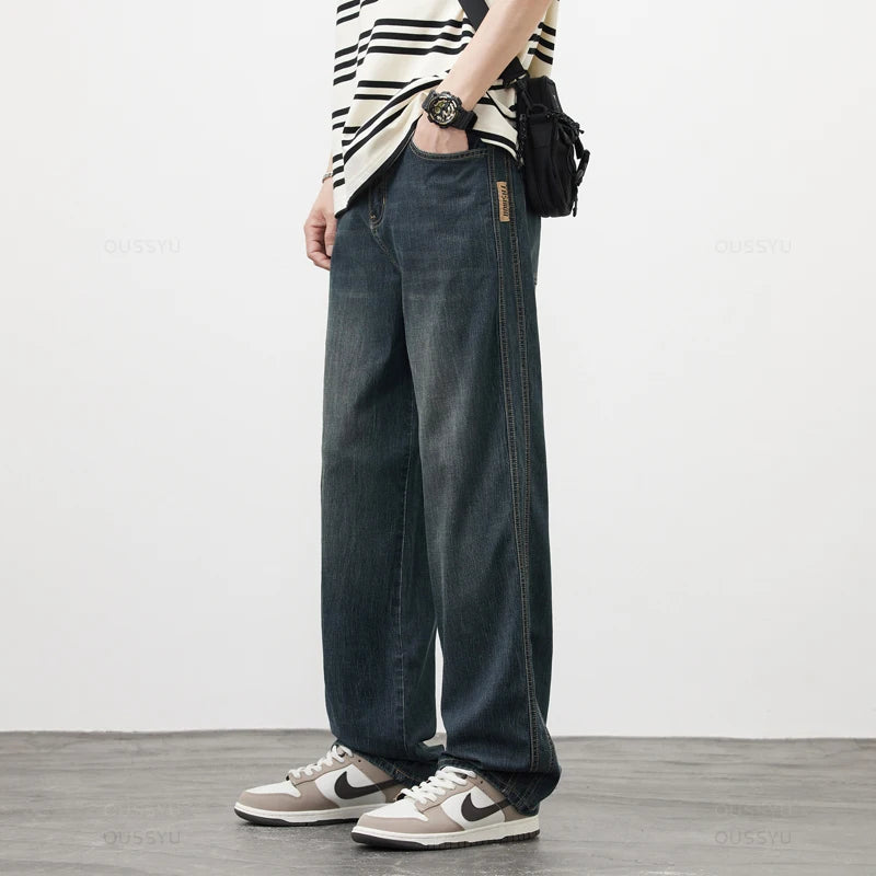 Soft Fabric Mens Loose Wide Leg Pants