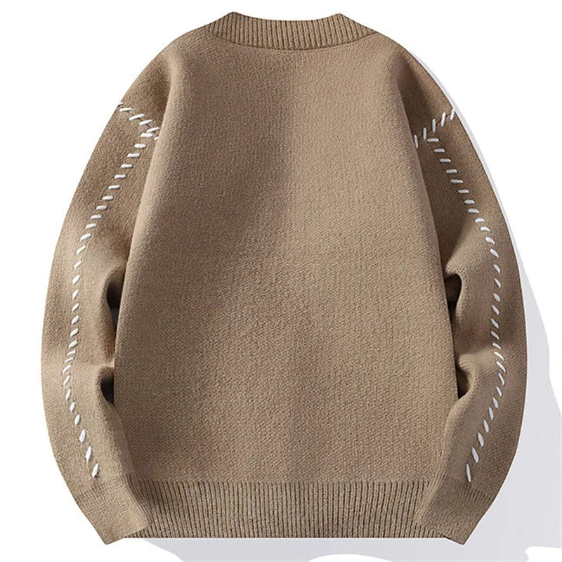 Autumn Winter V-Neck Knit Cardigan Loose Knitted Sweater