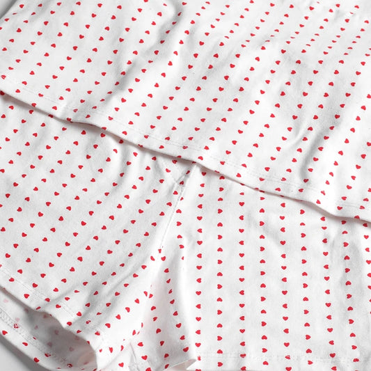 2 Piece Set Women Loungewear Pajamas Heart Lace V Neck