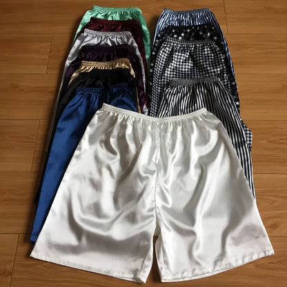 Mens Satin Silky Pajamas Shorts