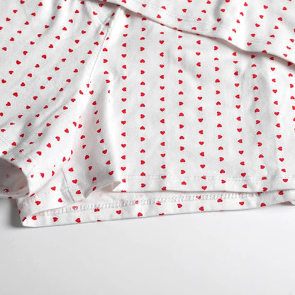 2 Piece Set Women Loungewear Pajamas Heart Lace V Neck