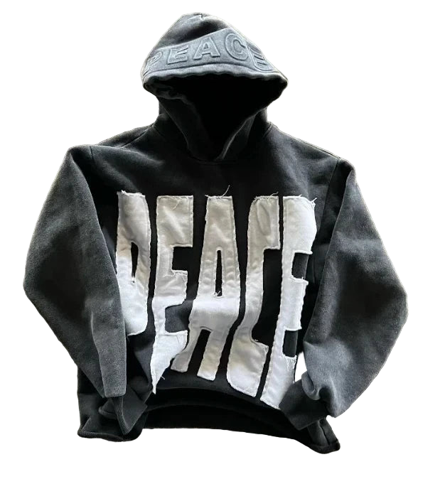 Simple Fashion Oversized “Peace” Hood