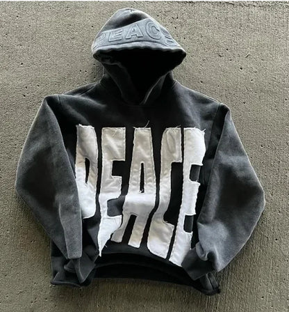 Simple Fashion Oversized “Peace” Hood